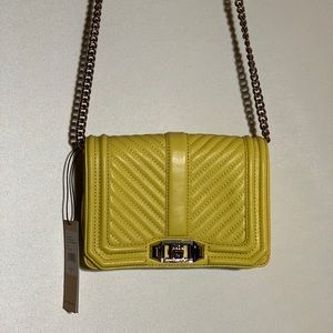 Rebecca Minkoff Yellow Chevron Quilted Crossbody